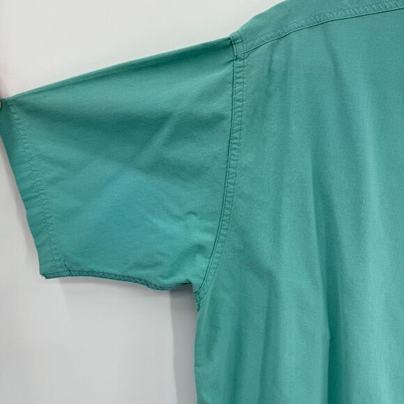 WOOLRICH Teal Short Sleeve Button Down Shirt Size M - Picture 3 of 4